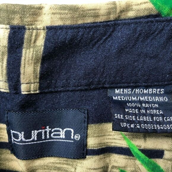Puritan size medium tropical button down shirt - Picture 2 of 5